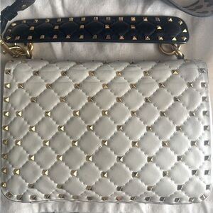Valentino Rockstud Spike Medium Quilted Top-Handle Bag